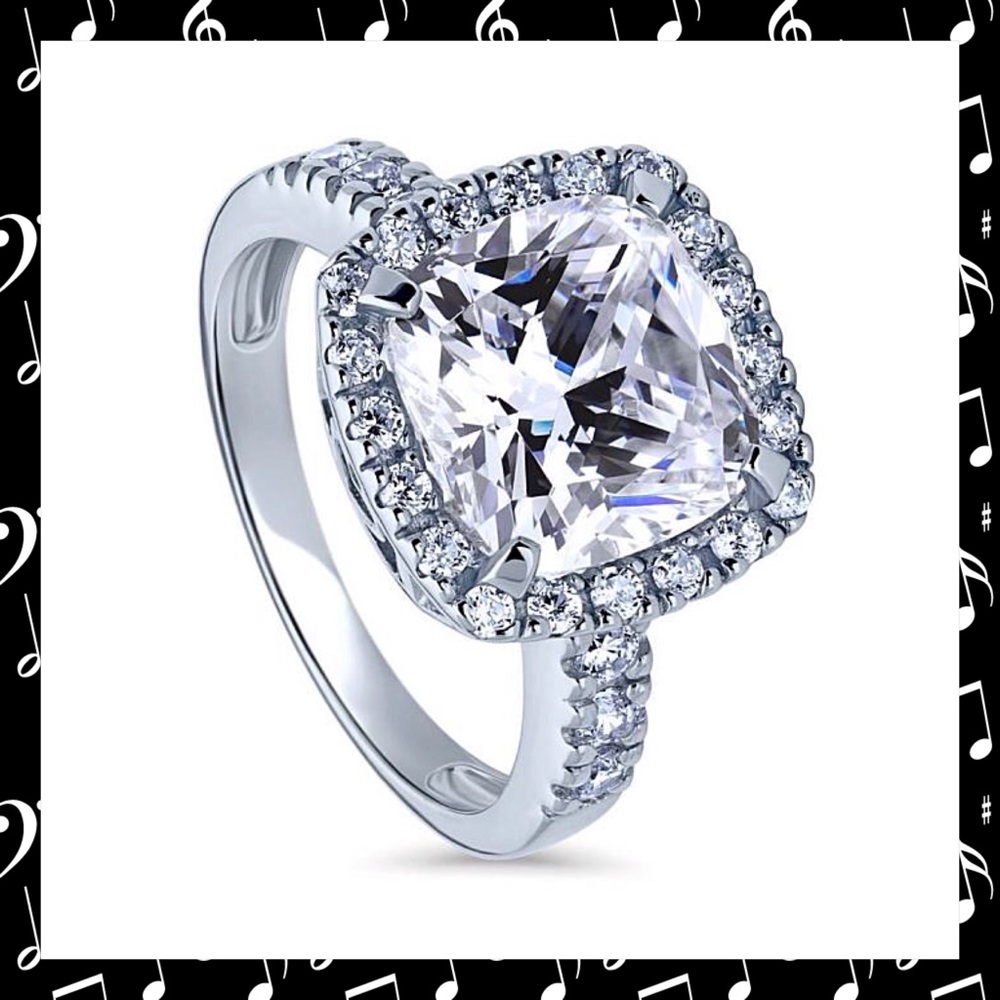 STUNNING NEW STERLING SILVER .925 CZ HALO RINGS